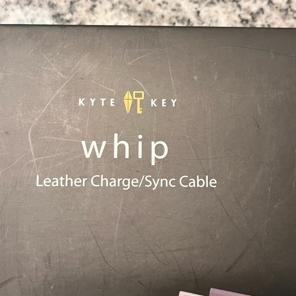 Kyte Key Whip 1 Meter long leather Charge Sync Cable Micro USB Valet Tray